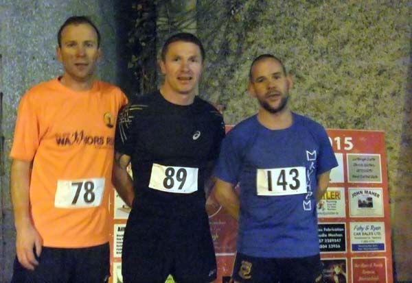 Rudolph 4km Run Top 3 men - Peter Madden (3rd) John Fitzgibbon (1st) Stephen Flanagan (2nd)
