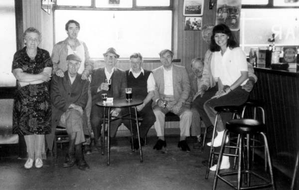 Stapleton’s Bar in the 1980s Biddy Stapleton, Jimmy Dunne, Mick Cowan (at back), Joe Prior, Tommy Ryan (Kirwan), Connie Stapleton, Sean Kenny, Martin Ryan and Kerry Olson, an Australian visitor