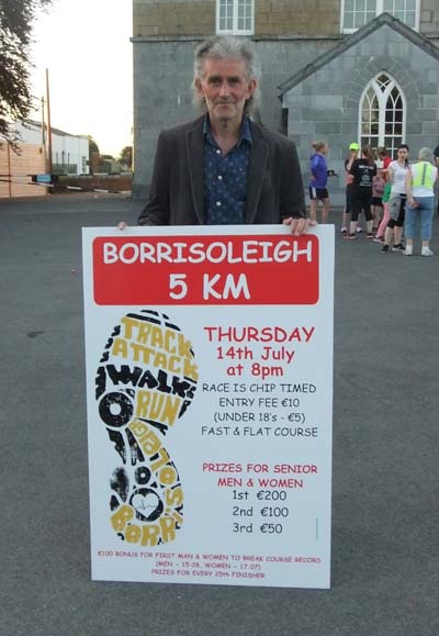 Irish athletics legend Jerry Kiernan helping to promote the Borrisoleigh 5km