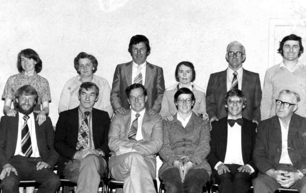 Lord Mayor Candidates with their Sponsors - late 1970s Back: Biddy Stapleton, Pallas Cross, Biddy Stapleton, Main St., Tony Maher, Sarah Shanahan, Jimmy Coffey and Don Ryan Front: Tom Young, Sean Kenny, Tom Tierney, Delia Ryan, Ned Harty and Paddy Fanning