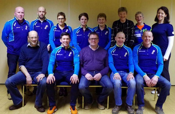 Photo shows Alan Kelly of Kelly's of Fantane with Track-Attack Committee at the launch of Four County Challenge